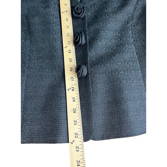 Kasper Womens Time to Shine Black/White Sparkle Suit Set Size 14P - Picture 5 of 16